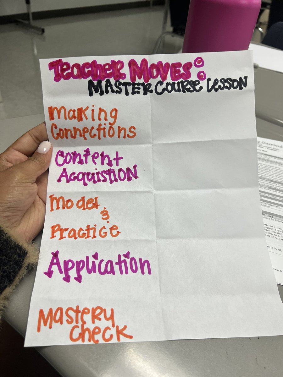 CharneGabriel's tweet photo. Creating a foldable in Preparing to Teach ! Teachers have to fill in their boxes with Teacher moves!!! @traci_tousant @AdigunLaSondra @HISD_ELA @HISD_Curric #HISDPRE22 https://t.co/nl0KGcfT0N