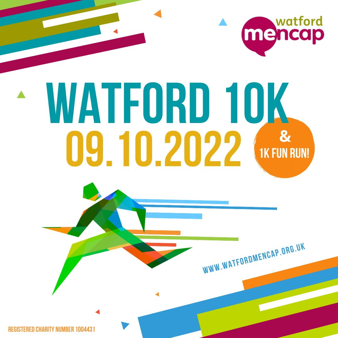 Have you signed up yet?  The Watford10k and 10k Fun Run takes place on 9 October. 
sign up at watford10k.org.uk