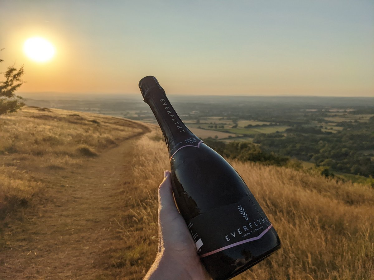 Wine on the Heath special from Ditchling Beacon, overlooking <a href="/everflyht/">Everflyht</a> vineyard, drinking their wonderfully intense and gutsy Rosé de Saignée 2019.