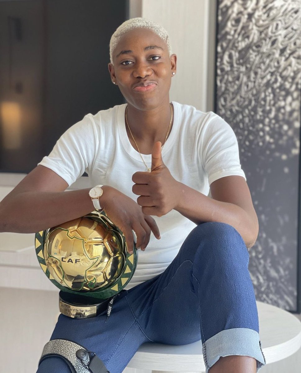 Congratulations @AsisatOshoala for being nominated for the Ballon d’Or @francefootball 5x African player of the year award, pichichi award for top scorer in Spain. You keep inspiring young girls in Nigeria 🇳🇬 & across Africa.