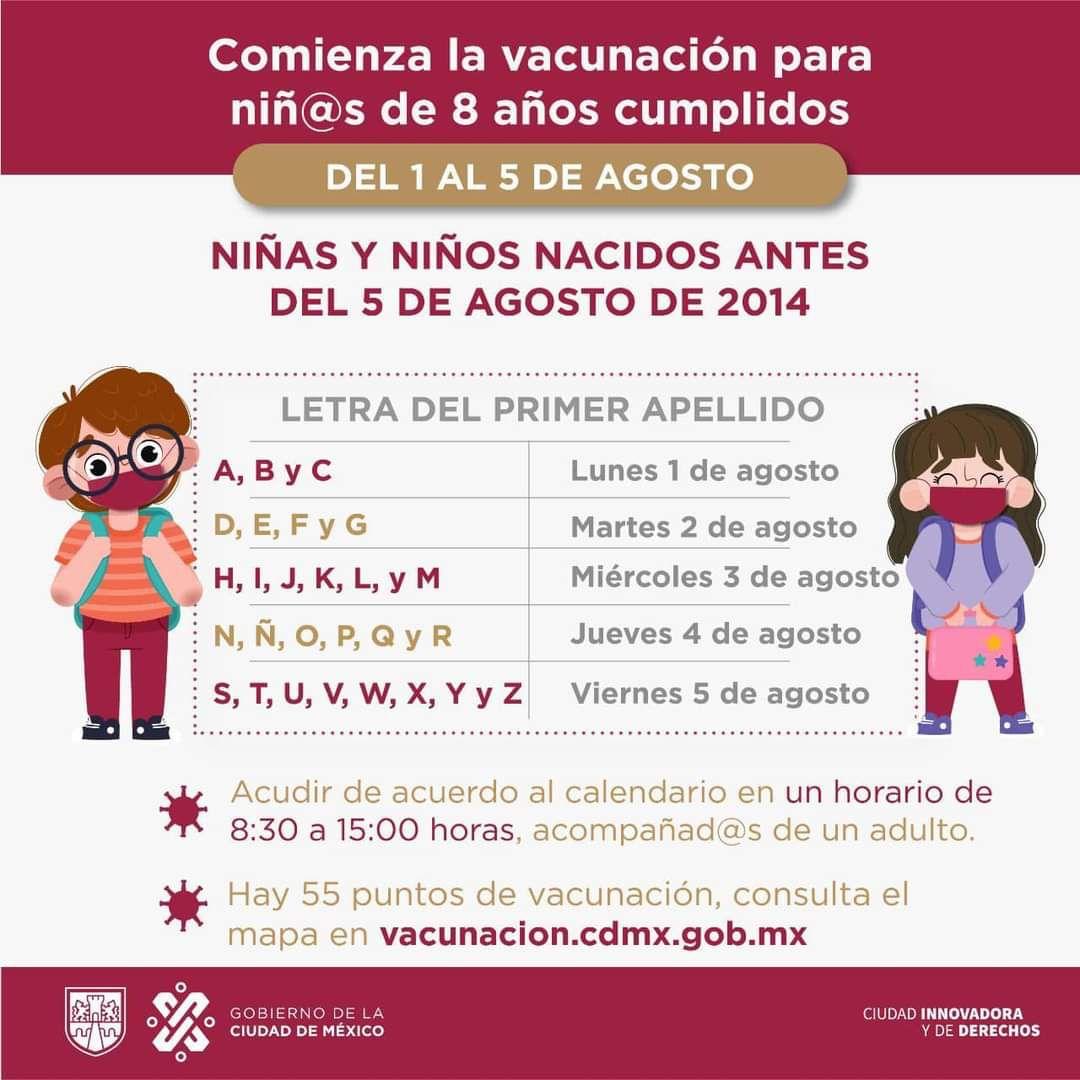 Neyraz's tweet photo. @MarthaV68702315 @EduardoClark A los de 8 los vacunaron la semana pasada (del 1 al 5 de agosto). https://t.co/bJBziTGRpk