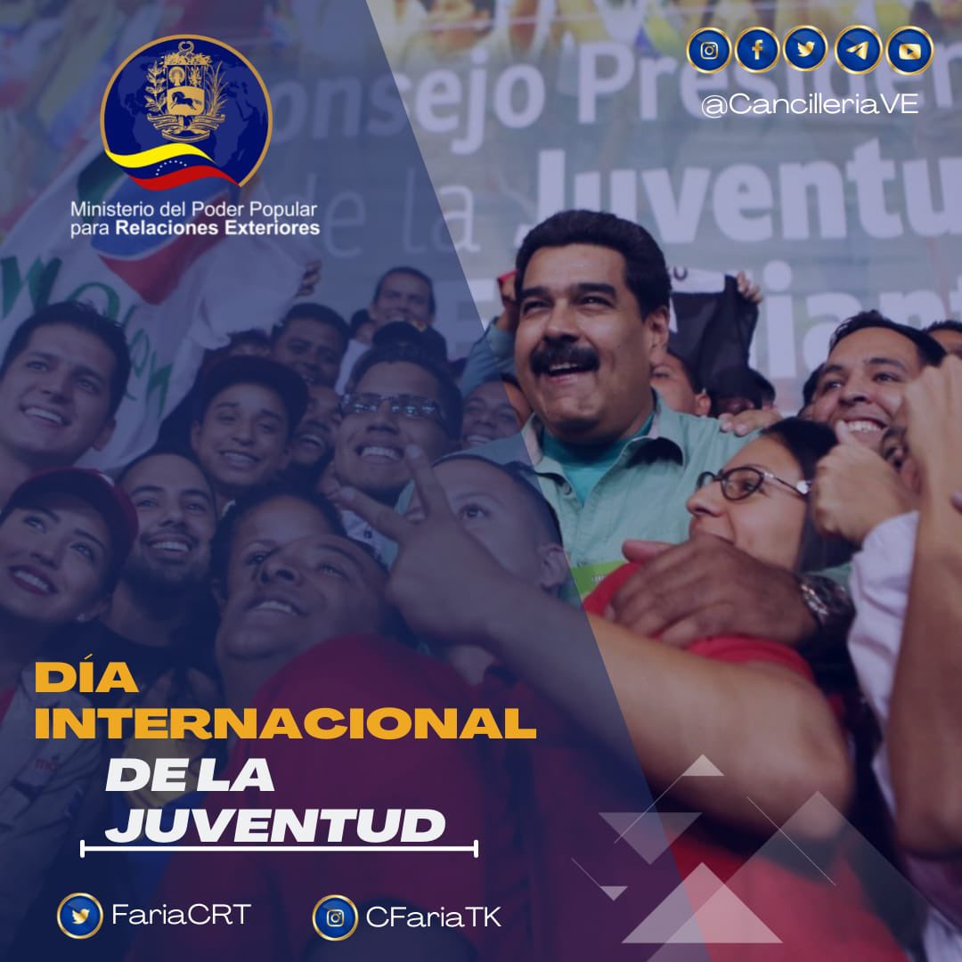 Solo los jóvenes tienen el coraje, la audacia, la rebeldía, la pasión y la pureza necesaria para salvar al mundo y consolidar las bases de un mejor futuro para las nuevas generaciones.
 ¡Feliz Día Internacional de la Juventud! 
#JuventudPresenteYFuturo