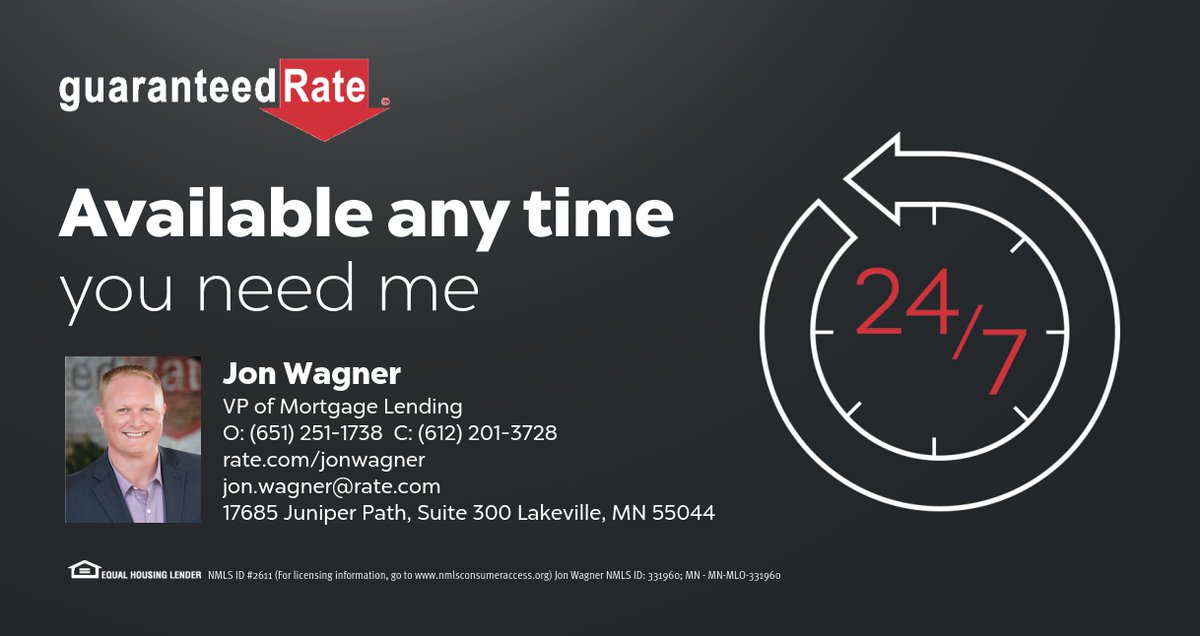jonwagner04's tweet image. We are available when you need it most.  Let us know if you need help with a Pre Approval, loan quotes or have other questions. #Availability #LowRates #PurchaseExperts #FlashClose #Reliable rate.com/jonwagner