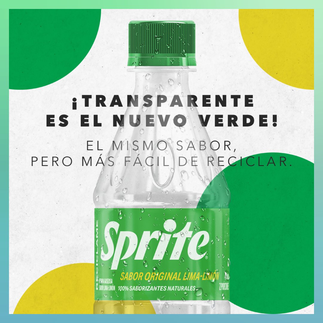 NataRamirez9818's tweet photo. ¡Sprite, más transparente que nunca! Sprite, mismo sabor, pero con una botella que puede reutilizarse y convertirse en una nueva de manera más fácil ♻. #OrgulloKOF es hacer parte de una compañía que trabaja para cuidar el medio ambiente y reducir su huella 👣🌎. https://t.co/mMeva2FPY5