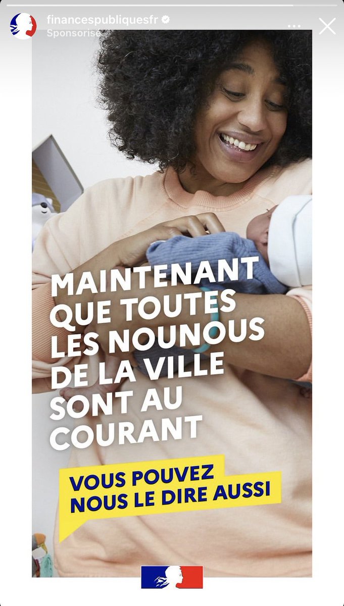 Tu m’étonnes que toutes les nounous de la ville sont au courant, c’est pas comme si l’État garantissait suffisamment de places en crèche 🙄🙄 Sérieux qui a pensé à cette pub !?