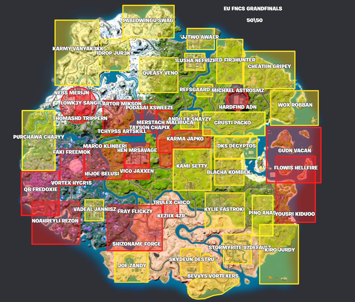 🚨GIVEAWAY🚨

Predict the top 5 players in EU GRAND FINALS NOT in order to get a free drop map!

To enter:

-must be following
-@ 2 friends
- RT this post

Here is the drop spot map