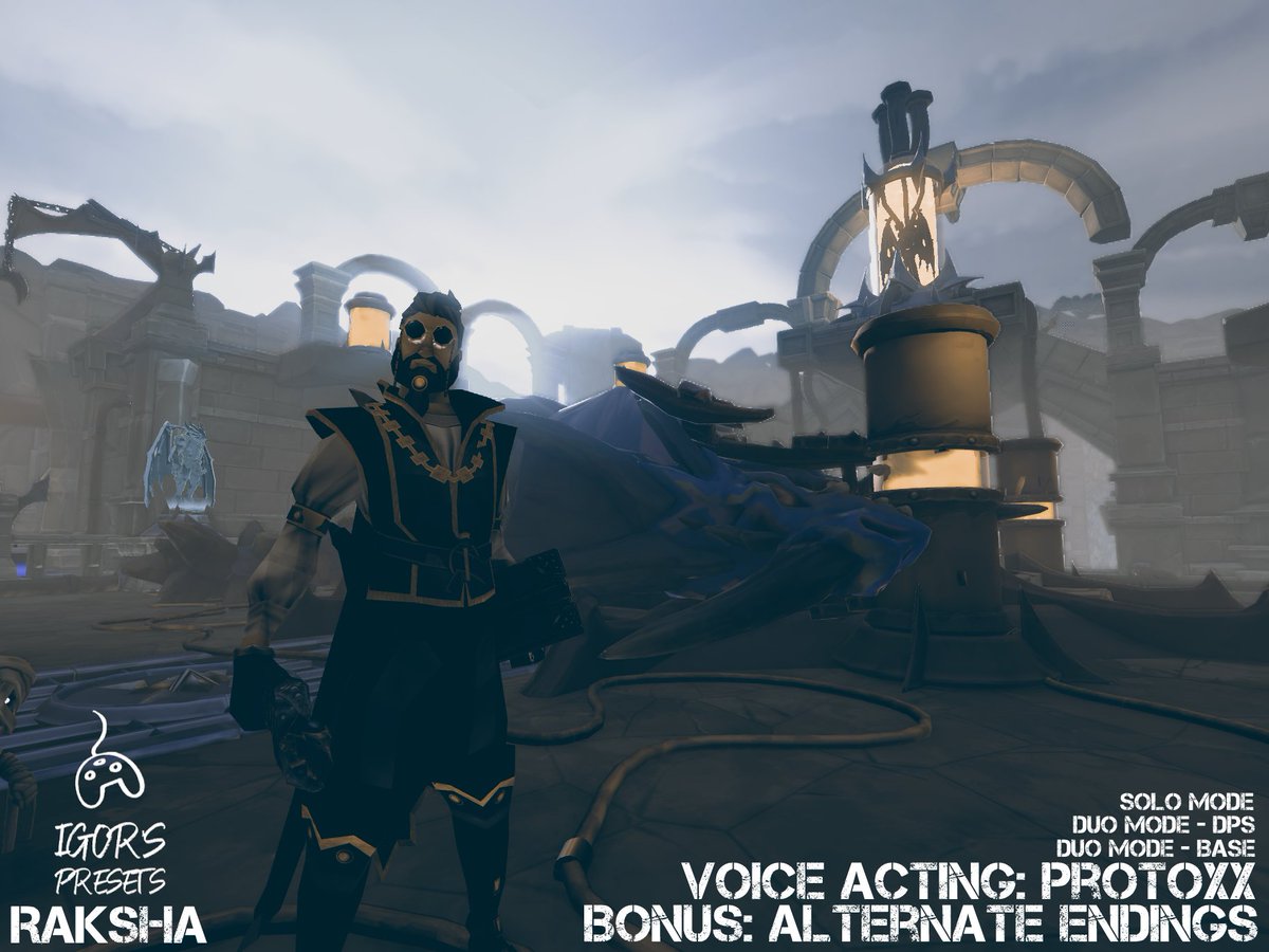 It gives me great pleasure to Re-Release Raksha for learners (Solo, Duo DPS/BASE).
Another one of your favourite content creators joins the project: <a href="/ProtoxxYT/">Protoxx</a> and he voiced some alternate endings for you to choose from!
Head over to 
linktr.ee/igorspresets and get started!