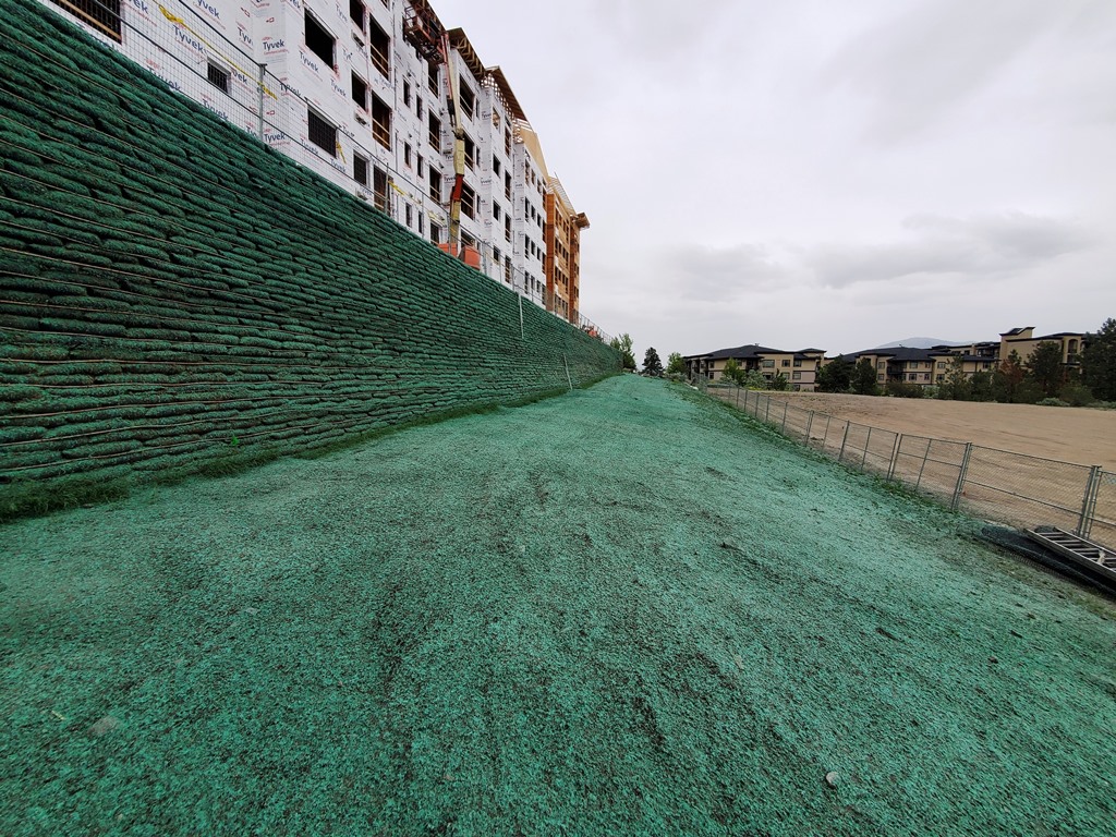 Take a good look at the last time you're going to see these #FlexMSE bags. Freshly hydroseeded, ready for growth and great coverage. This multifamily project is going to look amazing and be a neighborhood show-piece! Where else can you see Flex MSE? #backtonature #urbangreen