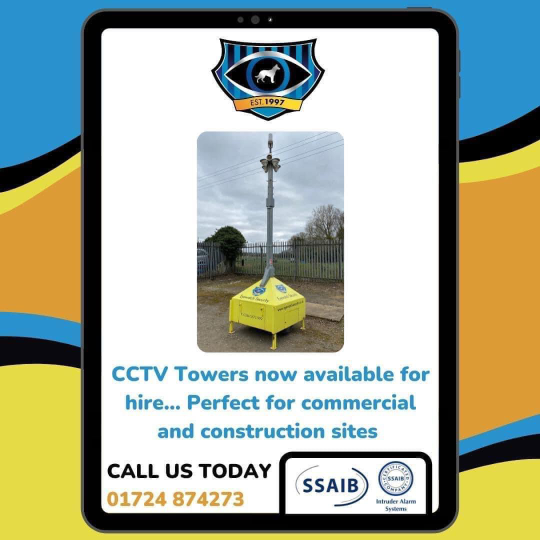 Have you got a construction site or commercial property that needs keeping an eye on! You can hire our CCTV towers from us.

Please contact us for a free quotation:
eyewatch-security.co.uk 

Call us:
01724 874273

Eyewatch Security | Call us today not 999 tomorrow.