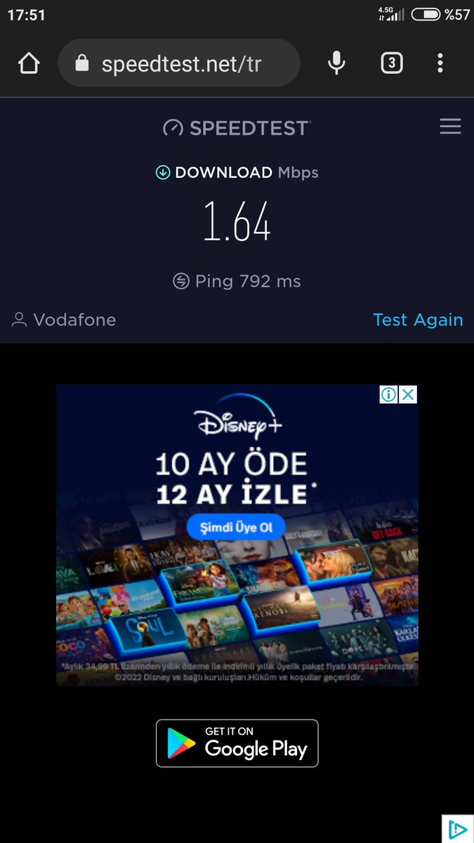 Vodafone 4.5G internet hızım bir megabit. Şaka gibi ama değil gerçek maalesef. <a href="/KEnginar/">Kerem Enginar</a> <a href="/Gamsizm/">Murat Gamsız</a> <a href="/Dramatoryum/">Ali Güngör</a> <a href="/buckberi/">Recep Baltaş</a> Yer İstanbul Başakşehir. <a href="/VodafoneDestek/">Vodafone Destek</a>