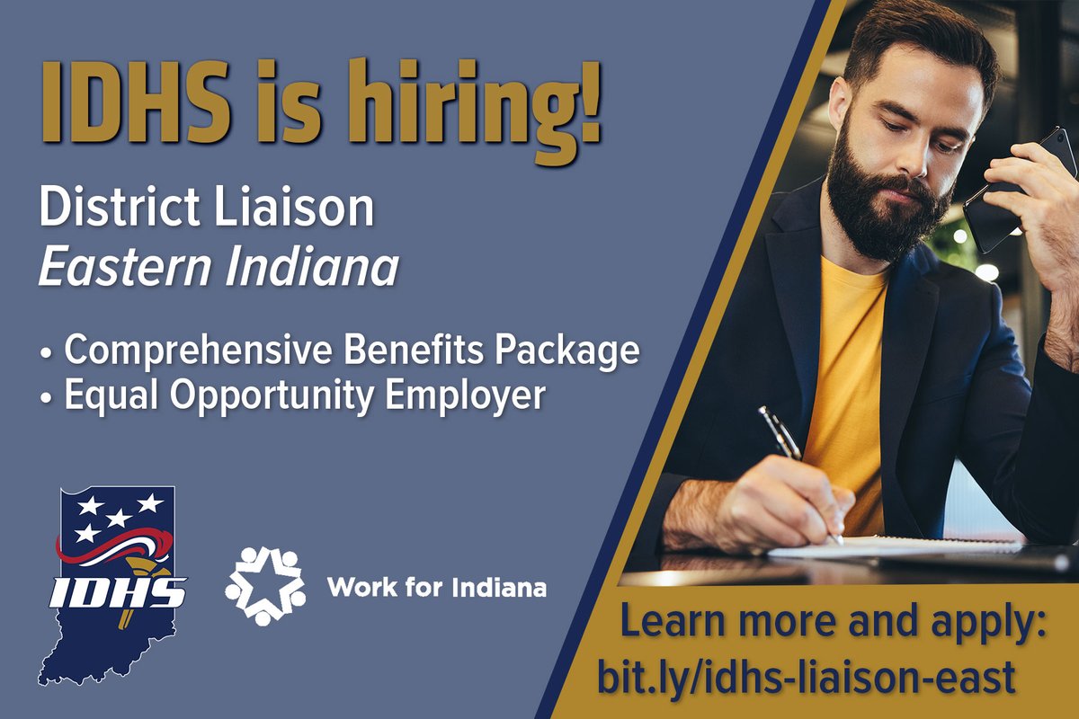 IDHS has two positions open for Emergency Prep Director/District Liaison.

 Go to bit.ly/3r6kjxy to apply and make a difference in your community today!
