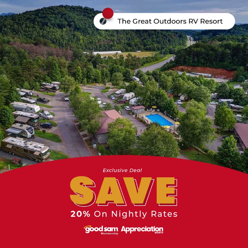 GoodSam's tweet photo. Since it's #GoodSamMemberAppreciation Month, you can now ๐๐ฎ๐๐ฒ ๐ฎ๐ฌ% on nightly stays at The Great Outdoors RV Resort.
Simply book by 8/31 and complete your stay by 12/31/2022.
#GoodSamCampground
