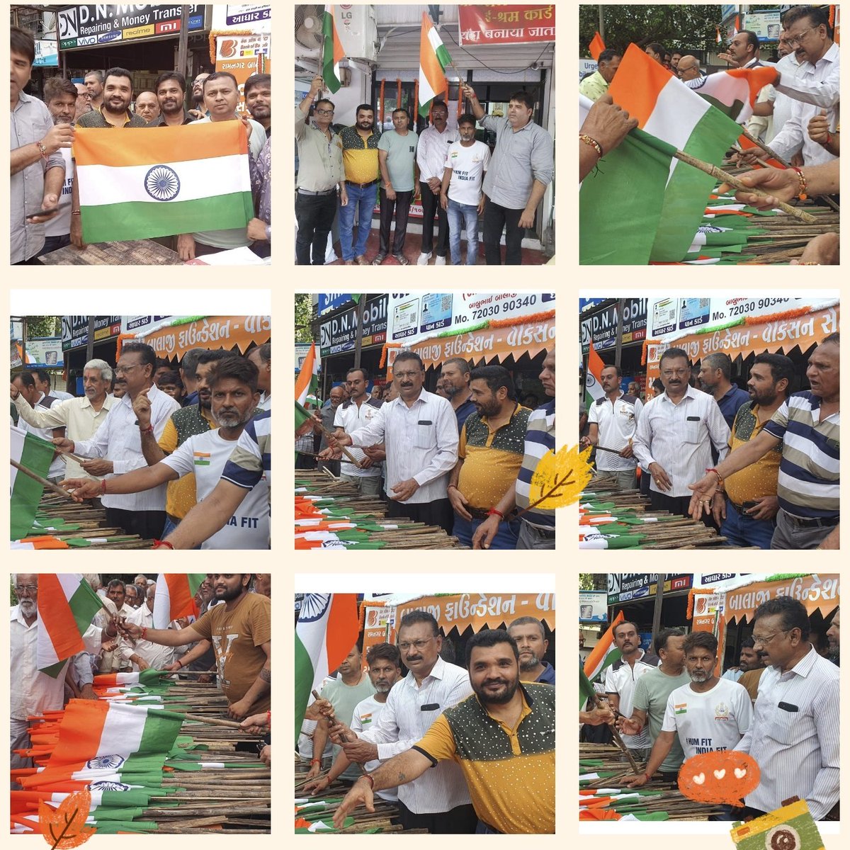 DharmeshLapsi's tweet photo. વિ���ામૂલ્યે 🇮🇳🇮🇳🇮🇳તિરંગા વિતરણ કરવામાં આવ્યું તેમાં હિન્દુ મહોત્સવ ચેરીટેબલ ટ્રસ્ટ ના સભ્યો અને મિત્રો સાથે ભાગ લીધો હતો.@CRPaatil @narendramodi @Bhupendrapbjp @udaykangadbjp @AmitShah @mali_animesh @MUKESHDALAL11 @JPNadda @gujaratbjp148 https://t.co/apBLO2naoE
