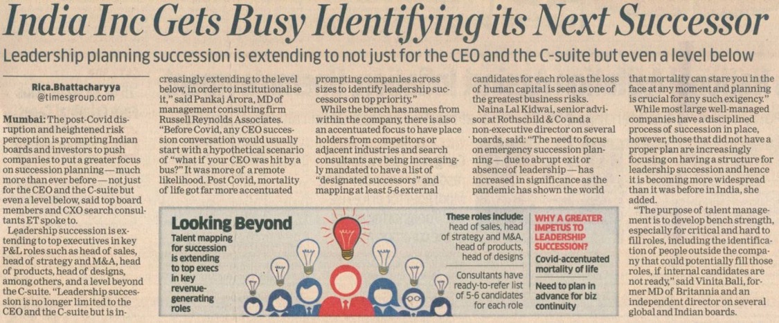Succession Planning - the essence of Board Leadership?  Moving in the right direction post the pandemic and the great resignation, but still a long way to go for India Inc.... 
#successionplanning #boardleadership #boardeffectiveness #ceo #corporategovernance  #boardofdirectors