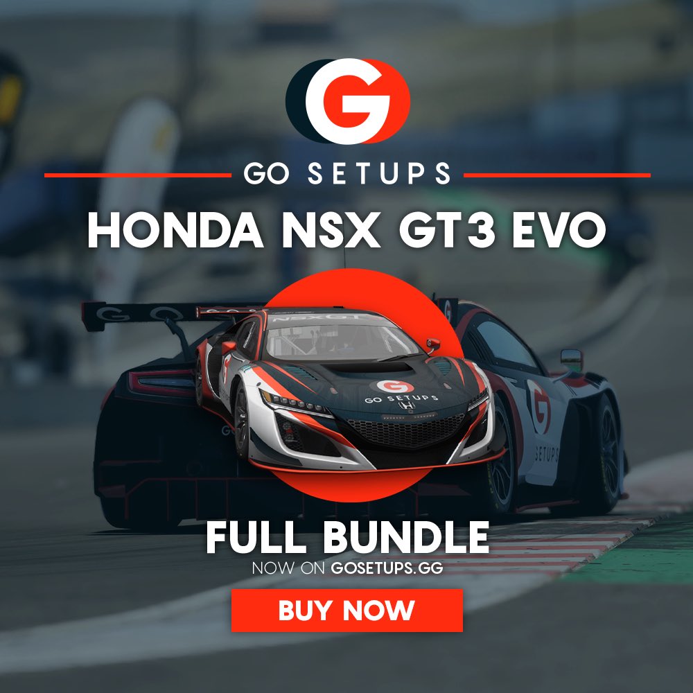 The Honda Full Bundle is Live❗️

Get yours at: https:gosetups.gg
.
.
.
#assettocorsa #assettocorsacompetizione  #simracing #esports #fast #go #setups #race  #racesetups #racing #SRO #gt3 #audi #bmw  #honda #ferrari #porsche #lamborghini #mclaren  #bentley #astonmartin