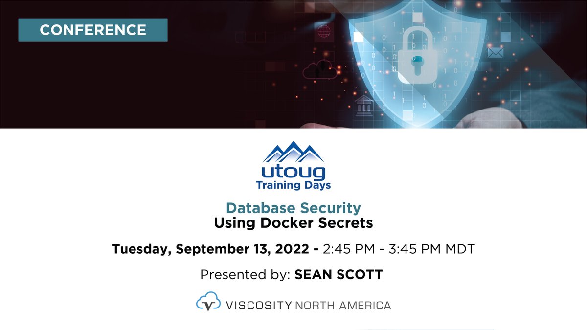 OraPubInc's tweet photo. Are you worried about exposure of private information through databases or containers? Join @oraclesean in his "Database Security Using Docker Secrets" session on Sept 13!
Register here: https://t.co/gGcBbRHduD
#vna22 #UTOUG #TrainingDays22 #orapub #docker https://t.co/g7YE5tNfLi