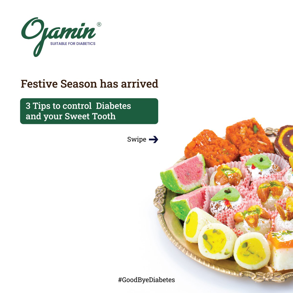 IndiaOjamin's tweet photo. #Festivals should be celebrated with your near and dear ones with a lot of fervour. But, short-term excitement should never be the reason for long-term pain. 

Control the intake of sugar this festive season and spread love guilt-free!

Learn more https://t.co/euAfjwSL3Z
#ojamin https://t.co/l5trMobbrm