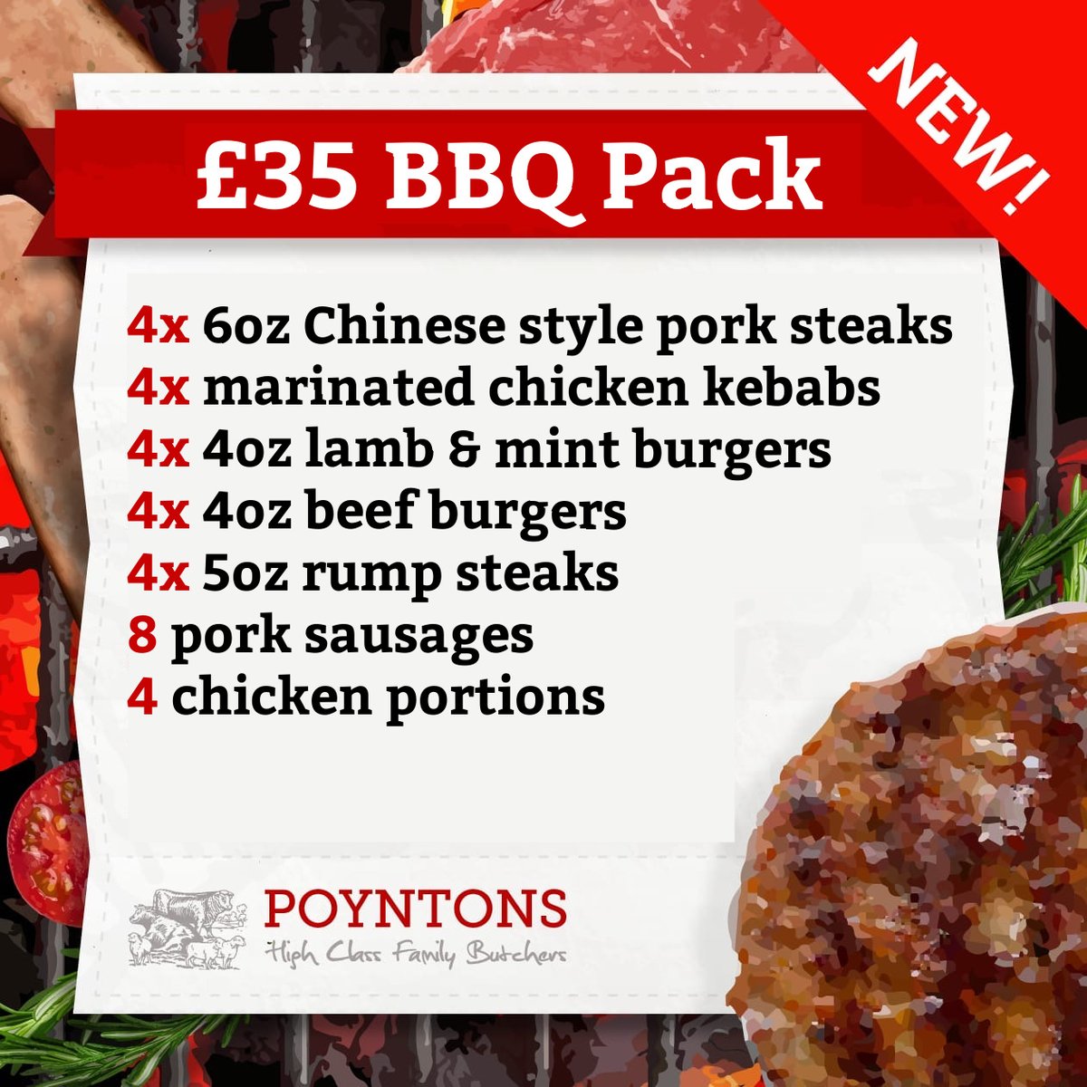 𝗪𝗘 𝗔𝗥𝗘 𝗢𝗣𝗘𝗡 𝗨𝗡𝗧𝗜𝗟 𝟱𝗣𝗠!! Get your grill on while the weather's 🔥🔥🔥🔥 with our £35 BBQ PACK or £55 DELUXE BBQ PACK!!

Available in-store at Old Colwyn or Llandudno for local FREE delivery- call 01492 515 377 / 876 921 to order.