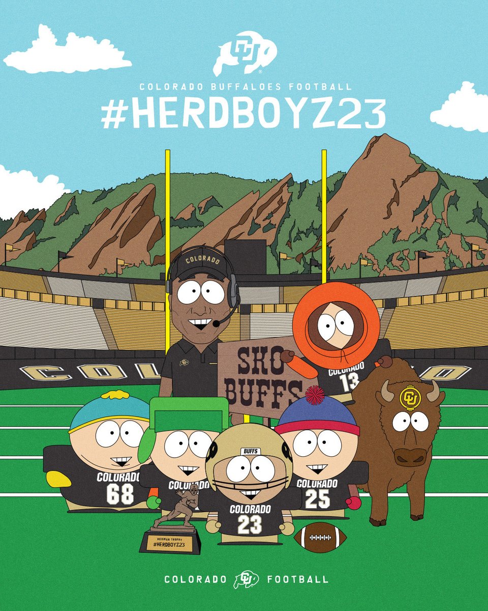 Celebrating 25 years of South Park with our latest recruiting graphic 🔥 📺 #HerdBoyz23 | #SkoBuffs