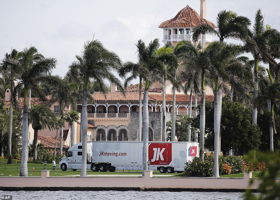 Two days before Donald Trump left the White House, The Daily Mail reported several massive moving trucks had arrived at Mar-a-Lago.
