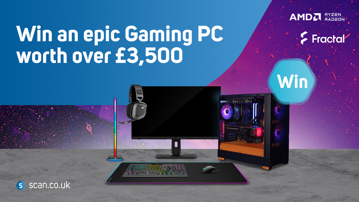 Its #COMPETITION time!! #WIN an @AMD_UK & @FractalDesignNA powered gaming setup worth over £3500 in the Scan Computers August #Giveaway! Enter here ---> bit.ly/3JPIHx0 UK entrants only #fractal #AMD #Ryzen #MSI @AMDRyzen @MSI__UK #GamingSetup #pcsetup