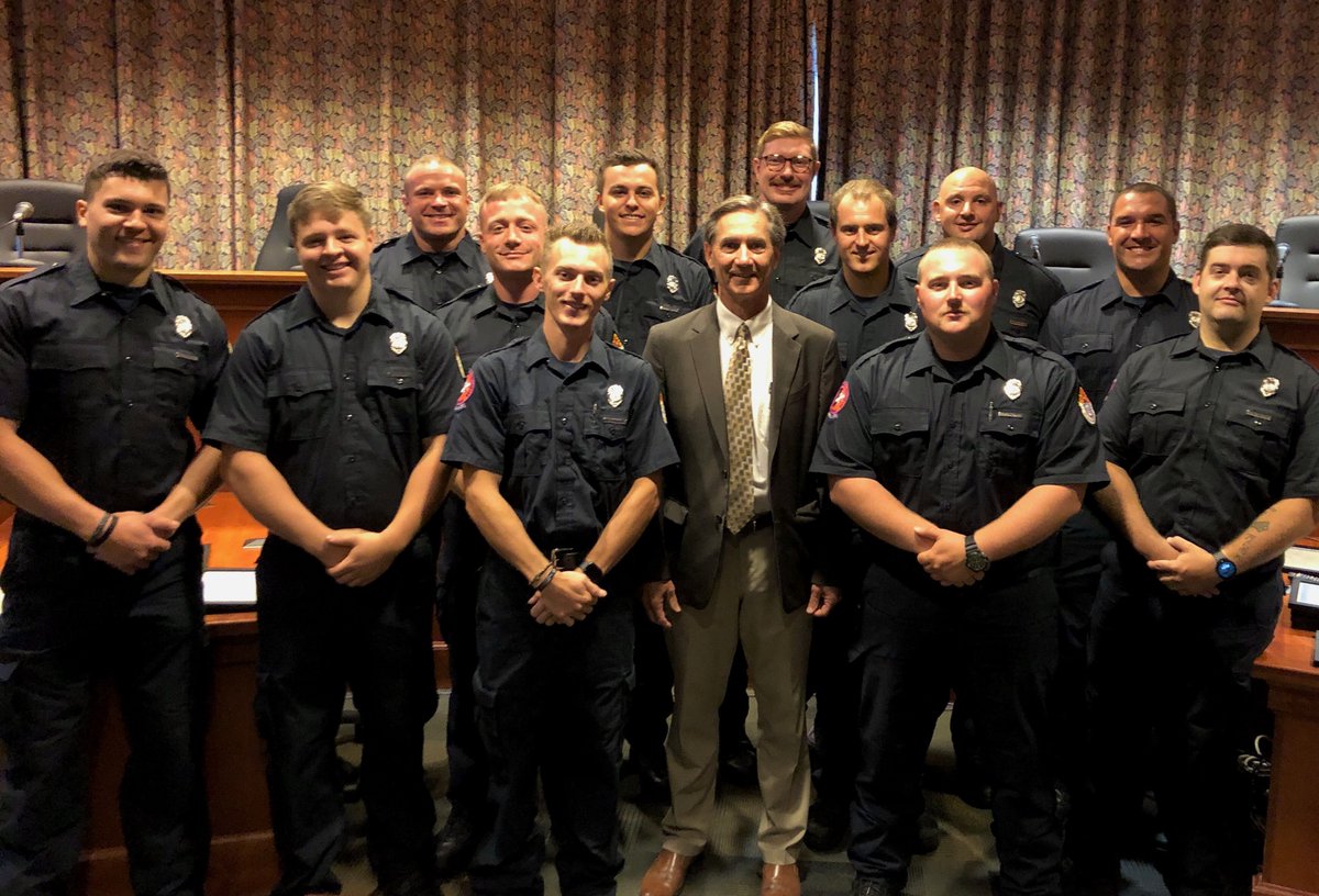 Twelve new firefighters swore in today! 

Front, Left to Right: Jacob Sutton, Adam Burk, Jackson Rumble, Mayor Ridenour, Keegan Jones, Tyler Lechien

Back, Left to Right: Caine Orme, Keatyn Knight, Jeffrey Johnson, Alexander Hancock, Thomas Mares, Brenton Miller, Zane Dickson