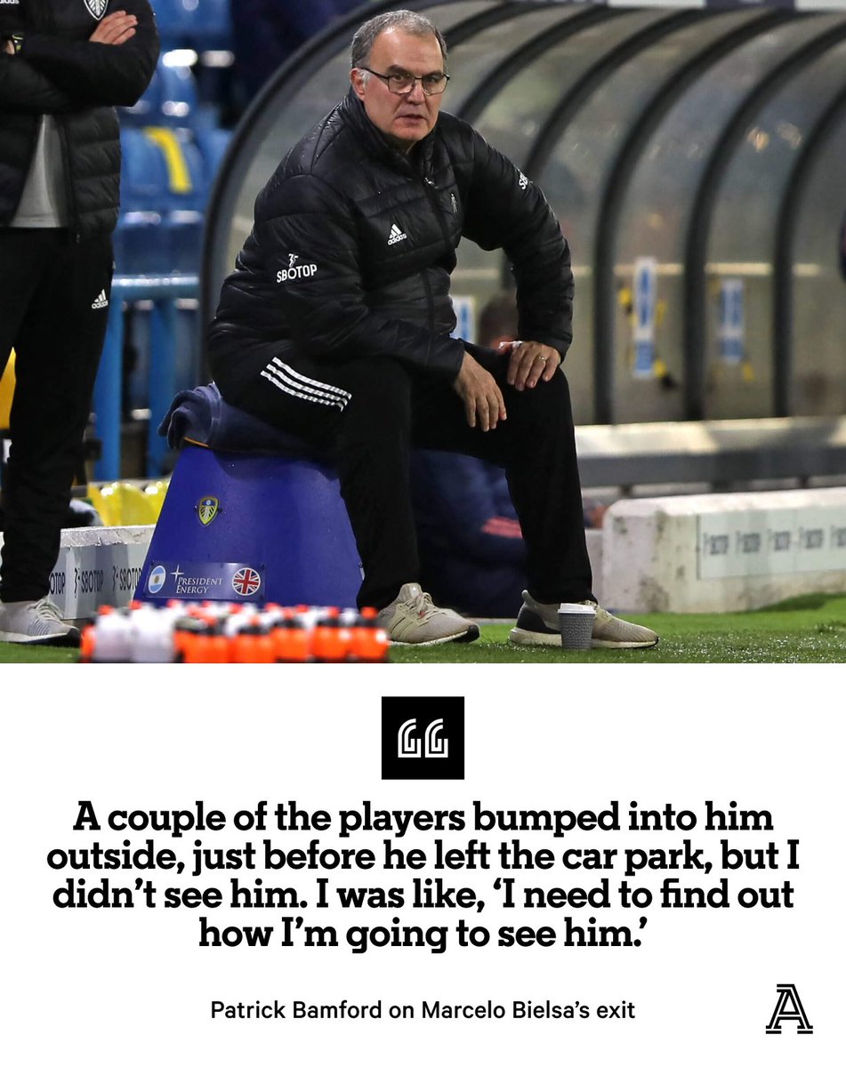 TheAthleticFC's tweet photo. 🗣️  “He just gave me a massive hug. I mean… like a 20-second hug.”

Patrick Bamford went to Marcelo Bielsa’s home to say goodbye to the former #LUFC manager. https://t.co/oopWPU9On3