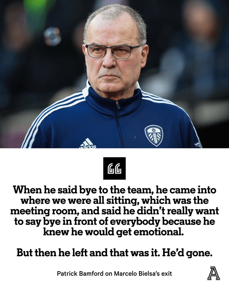 TheAthleticFC's tweet photo. 🗣️  “He just gave me a massive hug. I mean… like a 20-second hug.”

Patrick Bamford went to Marcelo Bielsa’s home to say goodbye to the former #LUFC manager. https://t.co/oopWPU9On3