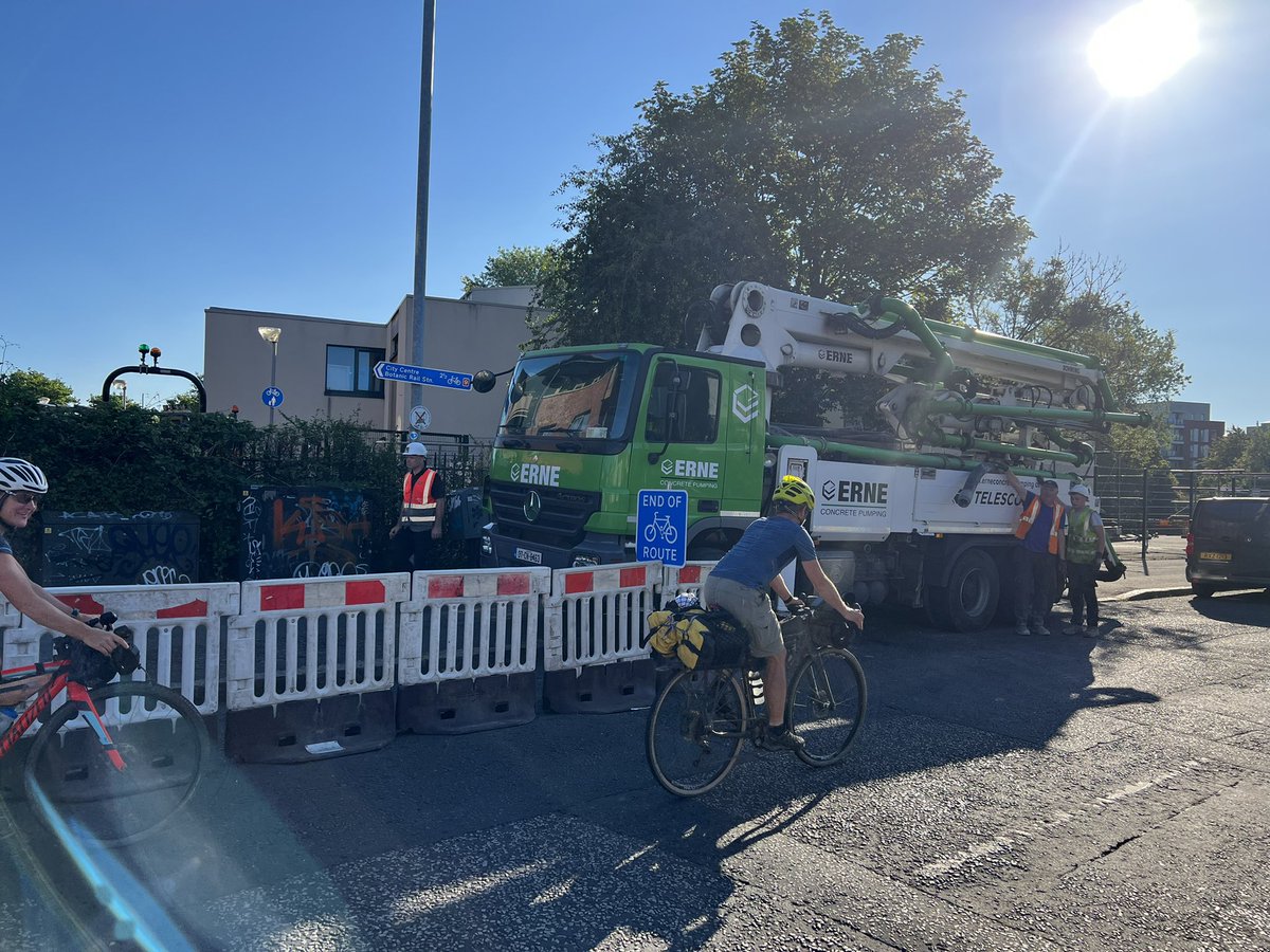 What is even the point in having a woeful cycling diversion <a href="/deptinfra/">Department for Infrastructure</a>, when even the contractors park over it?