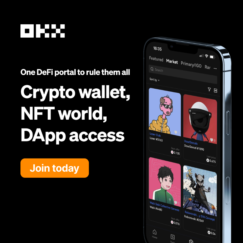 okx's tweet photo. One simple Wallet for all your Web3 needs. Store your crypto, NFTs safely and get access to different DApps through OKX Wallet.