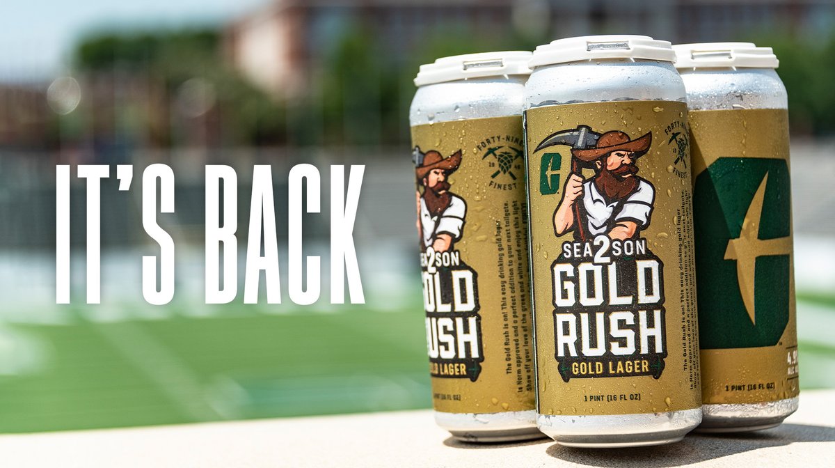 Charlotte49ers's tweet photo. We are 3 weeks away from our first home football game!😎
 
If you haven't tried 𝗦𝗲𝗮𝘀𝗼𝗻 𝟮 𝗼𝗳 𝗚𝗼𝗹𝗱 𝗥𝘂𝘀𝗵, grab one at the first home game or in stores. ⛏ https://t.co/KumoHcPDmp