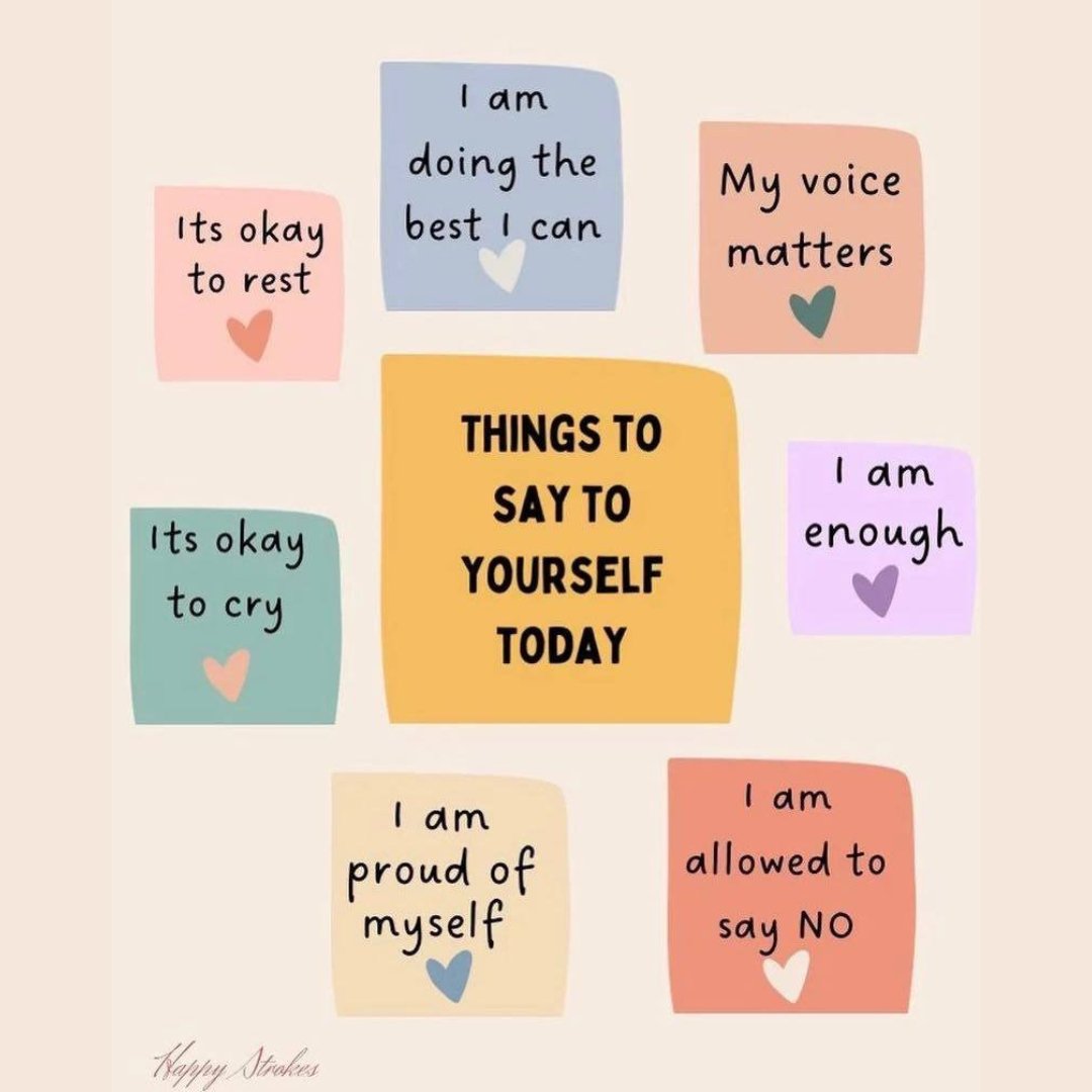 It's time to talk positive to yourself. Stop self critical chatter and speak kindly. Thank you @happystrokes.in for the reminder.