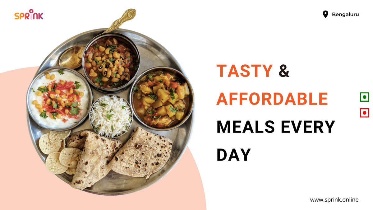 SprinkOnline's tweet photo. Get delicious and affordable food right at your doorstep in Bangalore with SPRINK!

#sprink #food #Bangalore https://t.co/AaSwCPNw97