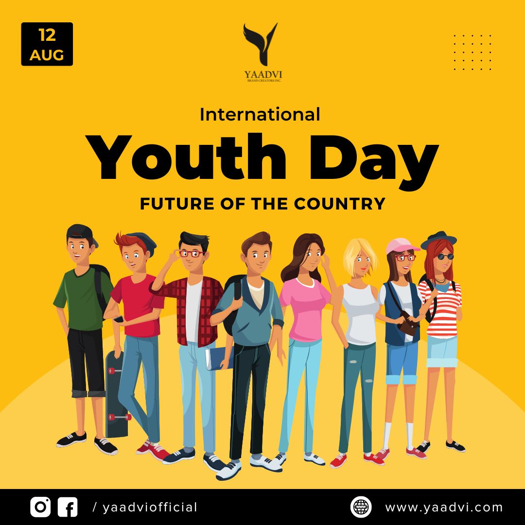 yaadviofficial's tweet photo. The future of the country is in the hands of the #youth. On #InternationalYouthDay, sending warm wishes to everyone. All the best!!!

#Yaadvi #yaadviofficial #yaadvibrandcreators #YouthDay #YouthDay2022 #unitednations #youthempowerment #worldyouthday #youthdevelopment https://t.co/fVMhdedVKe