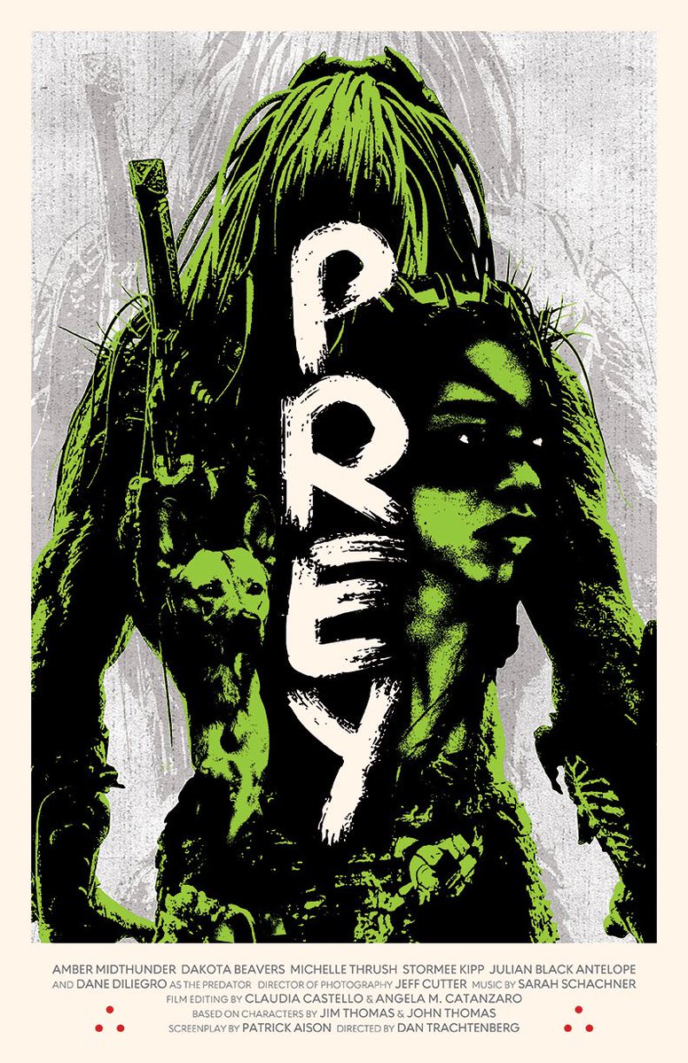 SapienzaDesigns's tweet photo. My “Prey” film poster. Now available in my shop (Link in bio) #PreyMovie #Predator #ambermidthunder @AmberMidthunder @DannyTRS https://t.co/iRhITHFF4P