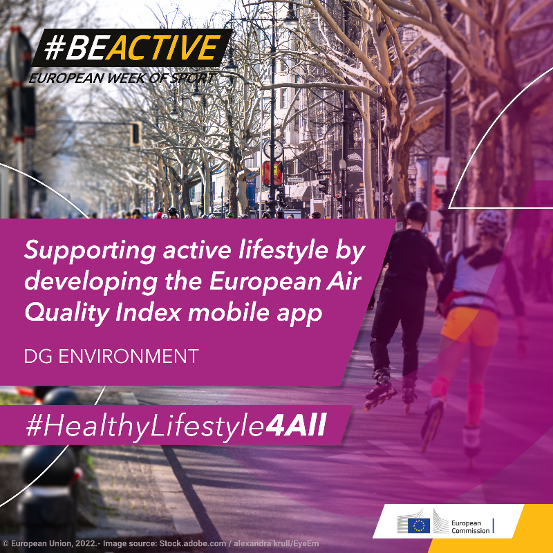 EuSport's tweet photo. Going out for some physical activity? Great! But what about the air you breath while exercising?

@EU_ENV &amp; @EUEnvironment are developing an app that provides air quality data across the EU &amp; health recommendations to help plan your outdoor activities.

#HealthyLifestyle4All