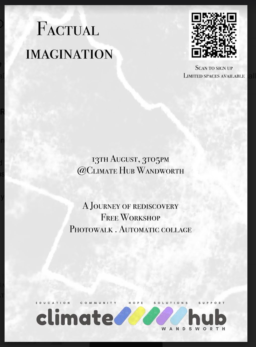 @HayleyPeks @CultureImpacts @CEP_Wandsworth @FastFamiliar @strassen @LouiseMe2 @WNWandsworth @eointf @whitepaperellie @Belindasosino @NickChamberlai5 @IzzyRomilly 
Don’t know if you’re free to catch this excellent dreaming workshop tmr? 📷🌎🌳
-  if not - ask us for another!