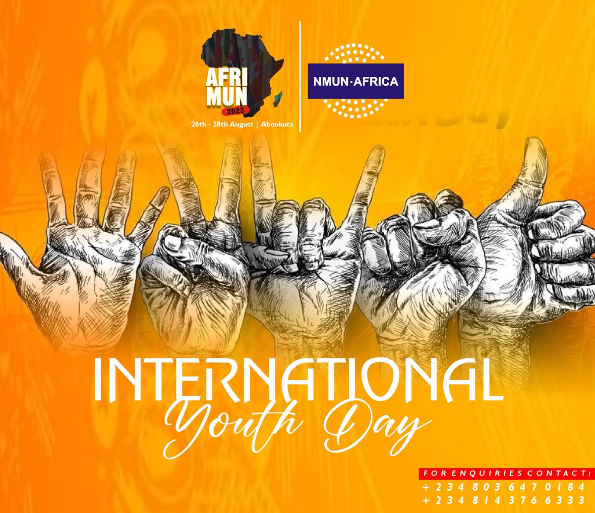 afrimun's tweet photo. We hold the future, we are vibrant, we stand for good diplomacy and policies in line with the United Nations goals. We are Youth!!

@UN @UNVolunteers

#iyd2022 
#Afrimun22
#NmunAfrica
#MUN
#ModelUnitedNations
#unitednations https://t.co/eAJeDGbKJu