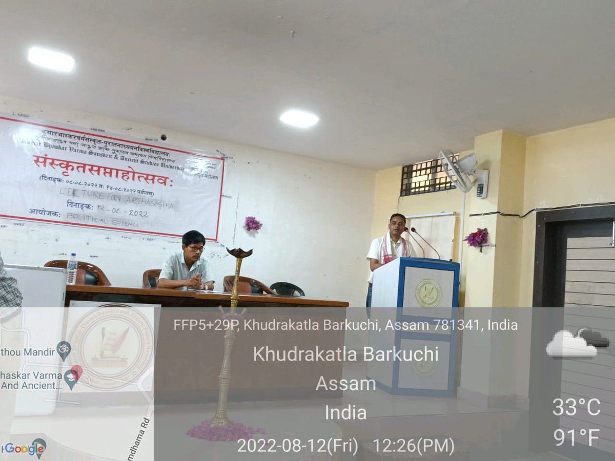 KumarSanskrit's tweet photo. As part of d Sanskrit week celebration the Dept of Political Science orgsd lecture prgm on Understanding Ancient Indian Political System through Kautilya's Artha Shastra. The prgm was graced by hon'ble VC Prof @prahladjoshi71. Faculties &amp; scholars delivrd their speech on d theme. https://t.co/S2gqYbxNeX