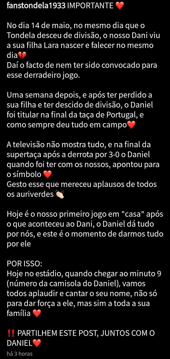 Que o minuto 9 seja lendário ❤️
<a href="/CDTondela1933/">CD Tondela</a> <a href="/TondelaDepre/">Tondela Da Depressão</a>