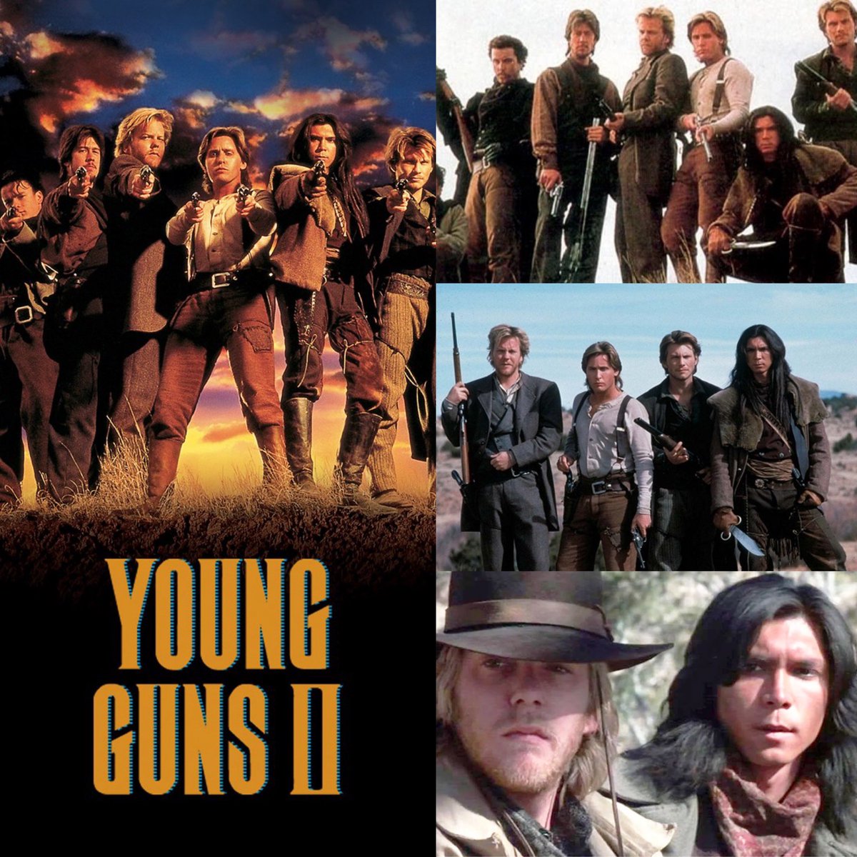 Released in 1988 #YoungGuns but technically both were released in August so I can post both 💜💜💜😉#YoungGuns2 #Pals #Regulators #MountUp @JohnFusco12 @LouDPhillips @GeoffBlake4 @RealKiefer @ChristianSlater