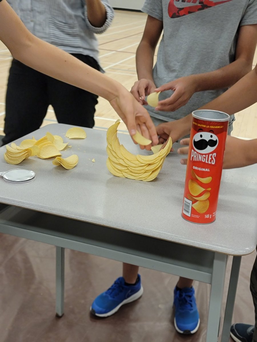 One of my favourite challenges <a href="/Pringles/">Pringles</a> is building a Pringle ring.  Today we saw students collaborate and perservere while discovering terms diameter, circumference and radius <a href="/PeelSchools/">Peel District School Board</a> #mathbridge