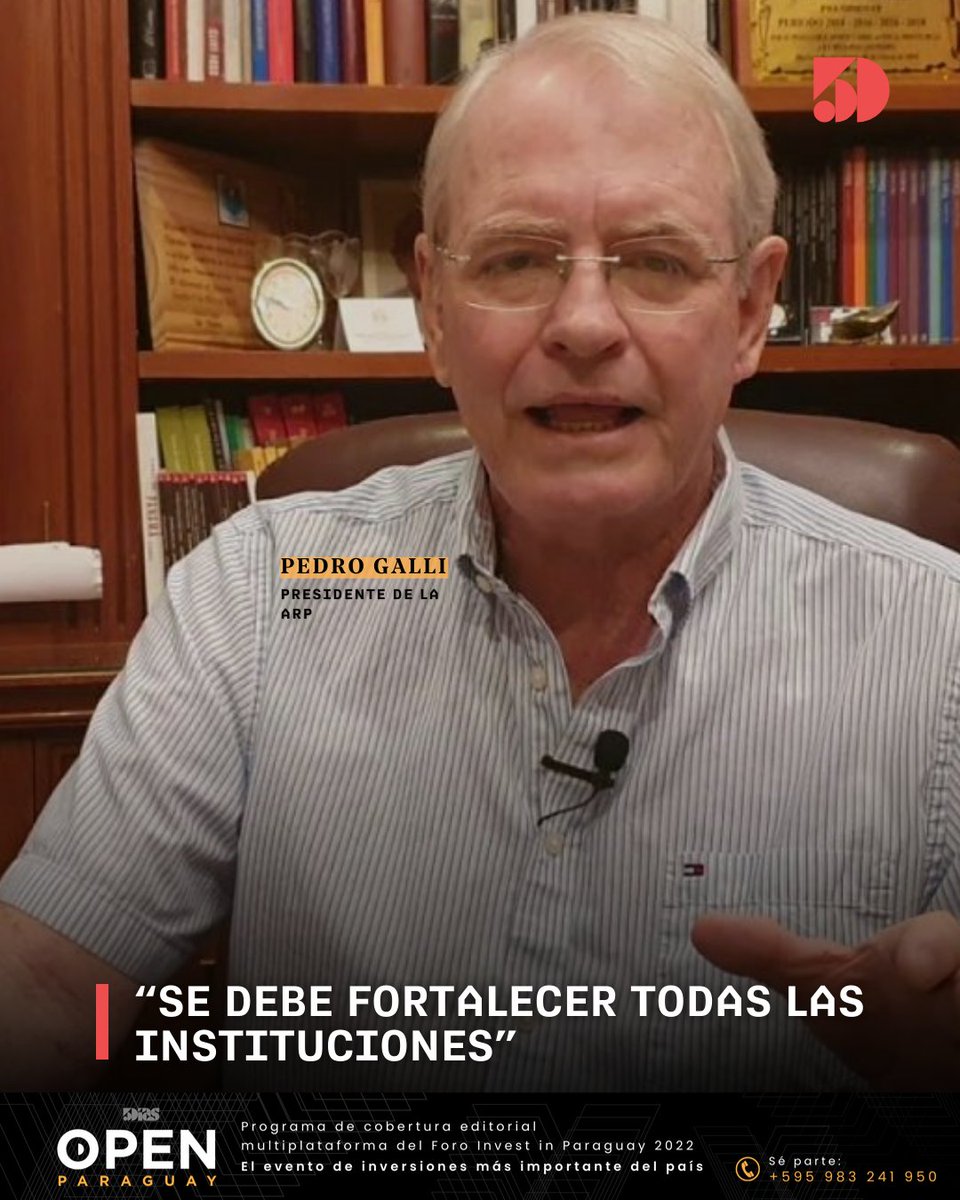 5DiasPy's tweet photo. 𝗗𝗘𝗦𝗧𝗔𝗖𝗔𝗗𝗢 🔴
Luego de la decisión de #HugoVelazquez de renunciar a su actual cargo de vicepresidente y de presentar su dimisión para la presidencia de la República, @PedroGalli8, titular de la @arp_py consideró acertada la postura del político.
https://t.co/LwRVexpXVJ https://t.co/mEh2RikvtI