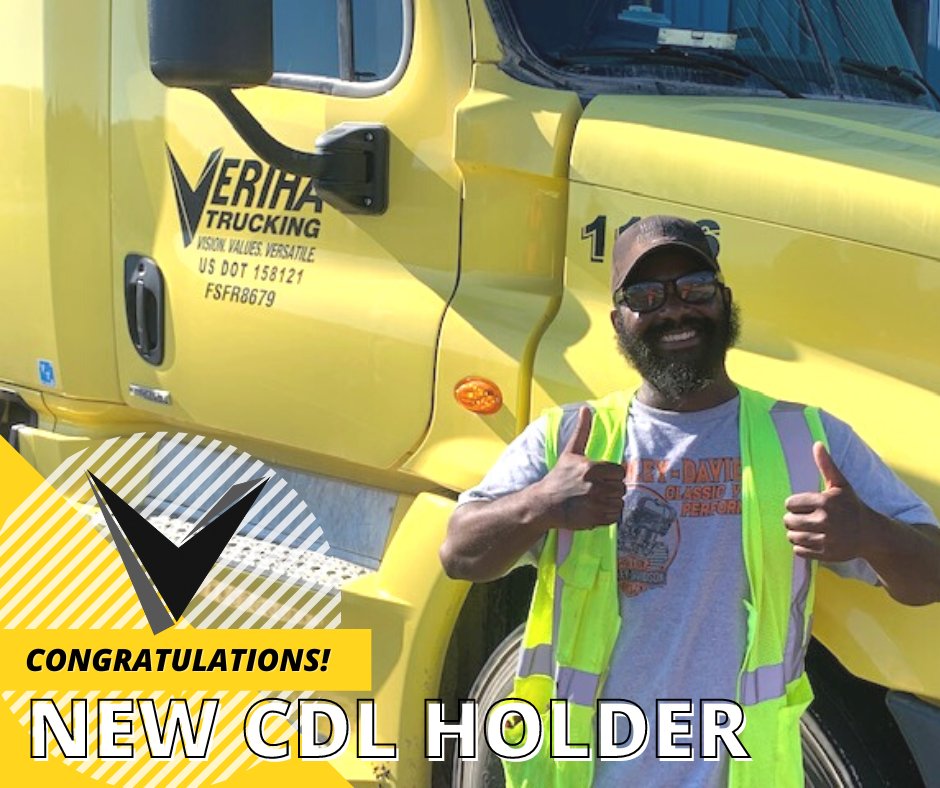 VerihaTrucking's tweet photo. Well done TED! #cdlholder πππ£
Congratulations for passing your CDL test yesterday! Welcome to the industry! #Verihatrucking ππ
#cdltraining #thankaTrucker #webringtheworldtoyou #cdljobs #CDL2022 #truckdriver #truckingindustry #cdlstudent #Verihavip https://t.co/VsVlUoGxV8
