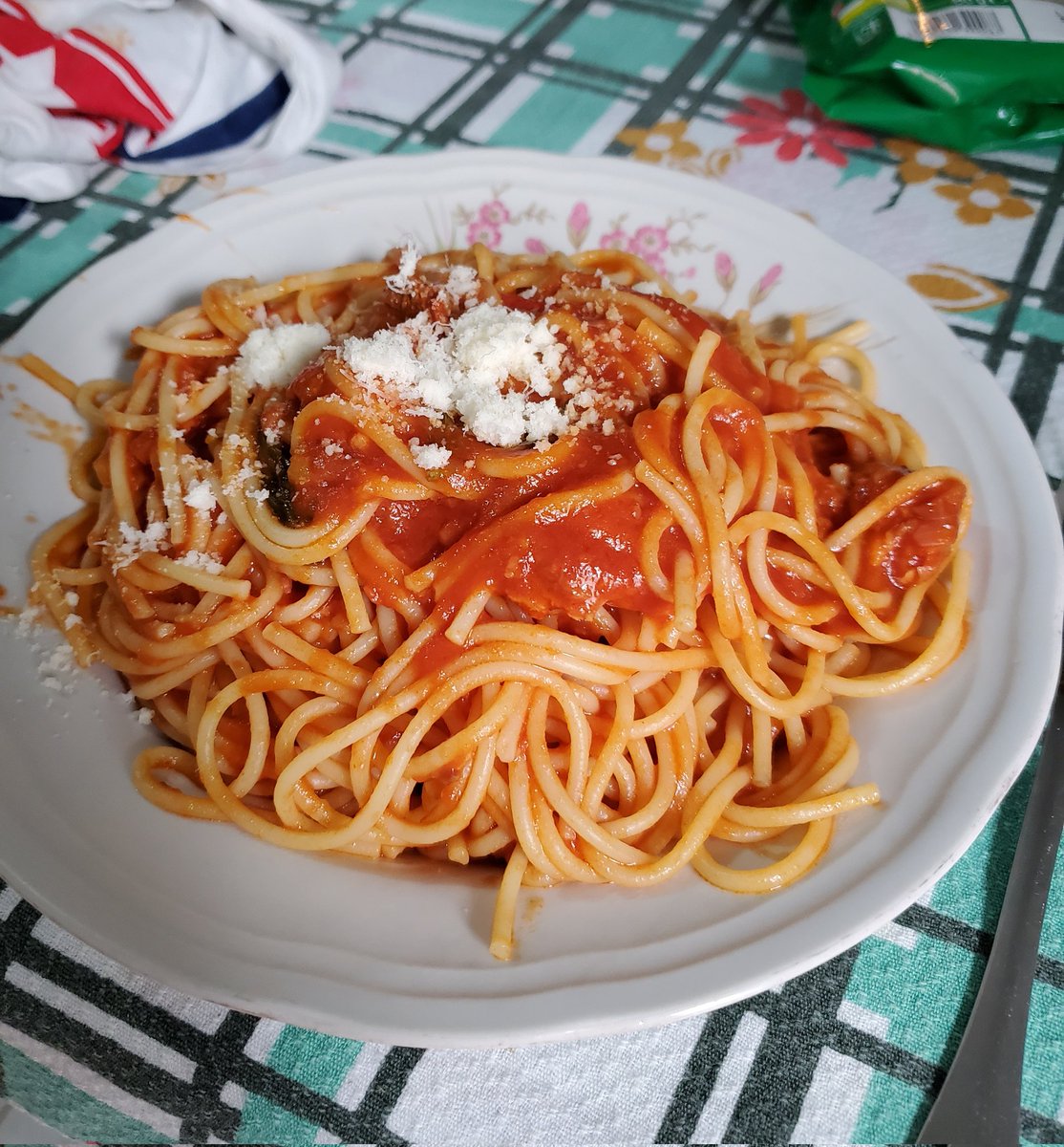 Spaghetti con pancetta made by me! 🇮🇹🍝🍷😍👍#antonioskitchen