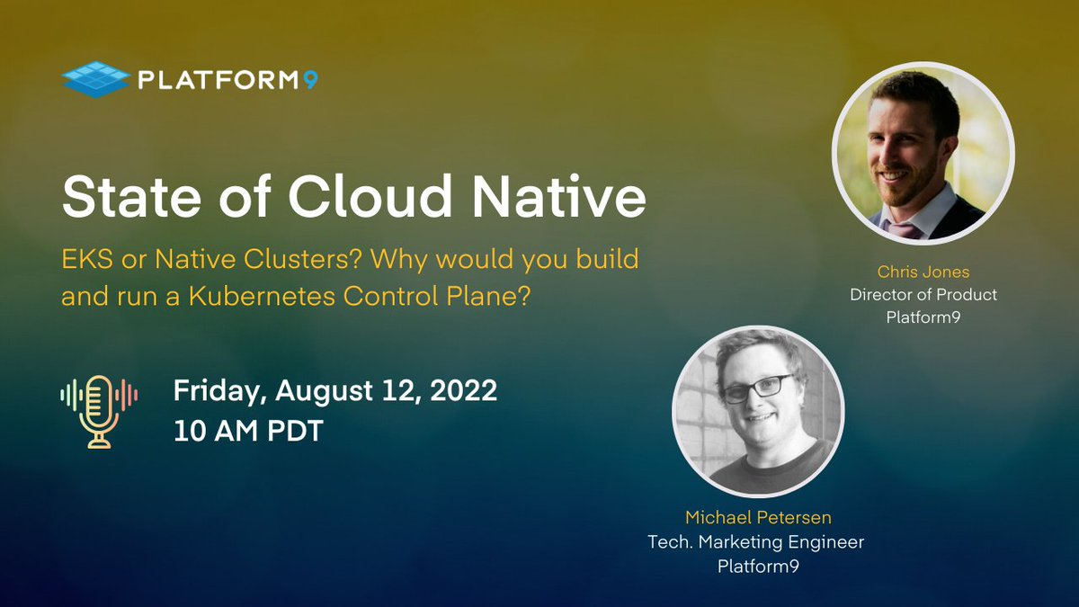 Platform9Sys's tweet image. We will be live in an hour on the weekly #podcast -State of Cloud Native. Topic for this week - Using EKS or Native clusters: Why would you build and run a #Kubernetes Control Plane?
Join LinkedIn Live: bit.ly/3QFkvQr
#kubernetesmanagement #stateofcloudnative #eks