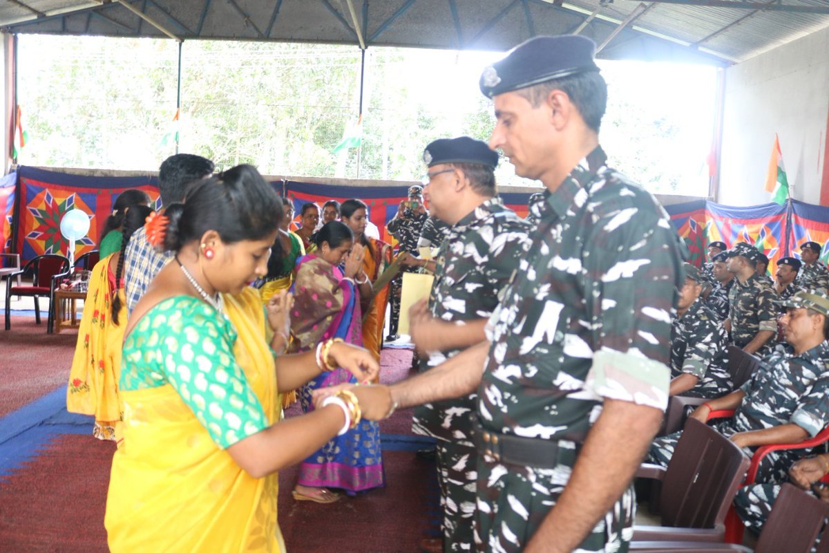 SectorTripura's tweet photo. In this series Officers&amp;Men from this sector participated in #FlagRally led by State authorities,participated in Rakshabandhan program by Womens from SHG of TRLM,held at Sector premises &amp; conducted friendly matches with civilians to promote #HarGharTiranga.
#AzadiKaAmritMahotsav https://t.co/v3sNp3Z85D
