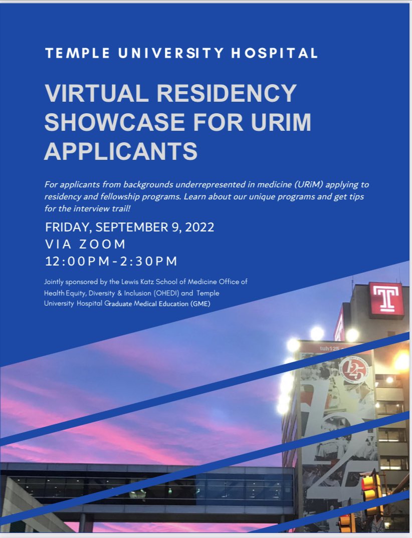 Are you from an URIM group and applying to Ob/Gyn this match cycle? Join us to learn how our institution supports URIM residents, get your interview questions answered, and meet some amazing peeps!! Friday, September 9th 12p-2:30p