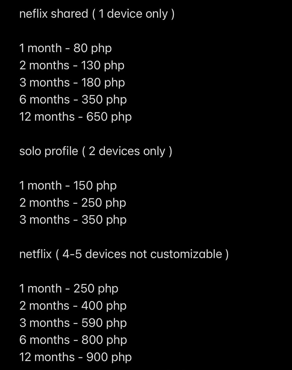 coupshug's tweet photo. wts lfb 

hello if you’re looking for netflix and premium accs please dm me ! i need more budget for be the sun in manila tix kasi di pa ko sumusuko na maghanap 😭

🏷 netflix shared accounts spotify viu youtube canva pro grammarly mathway picsart iwant tfx iqiyi https://t.co/x6gLZTh8Bg