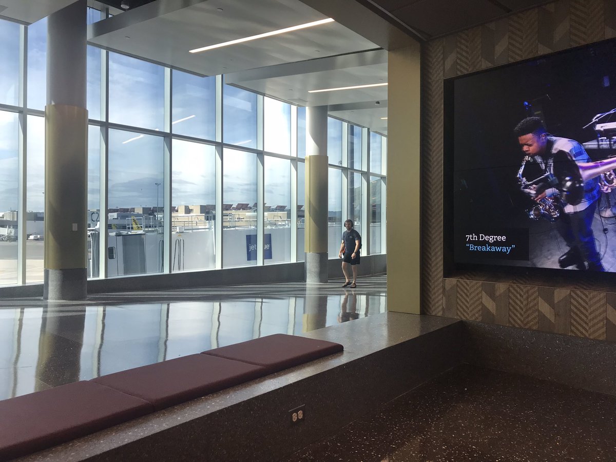GemlineSuzanne's tweet photo. It’s not everyday you can say you were the first traveller in a brand new sparkly terminal or to sit in the composer lounge and enjoy the thoughtful custom playlist for the first time #b2c @JetBlue @BostonLogan congratulations. I don’t want to leave, it’s so nice. Congratulations https://t.co/tys34PBTcm